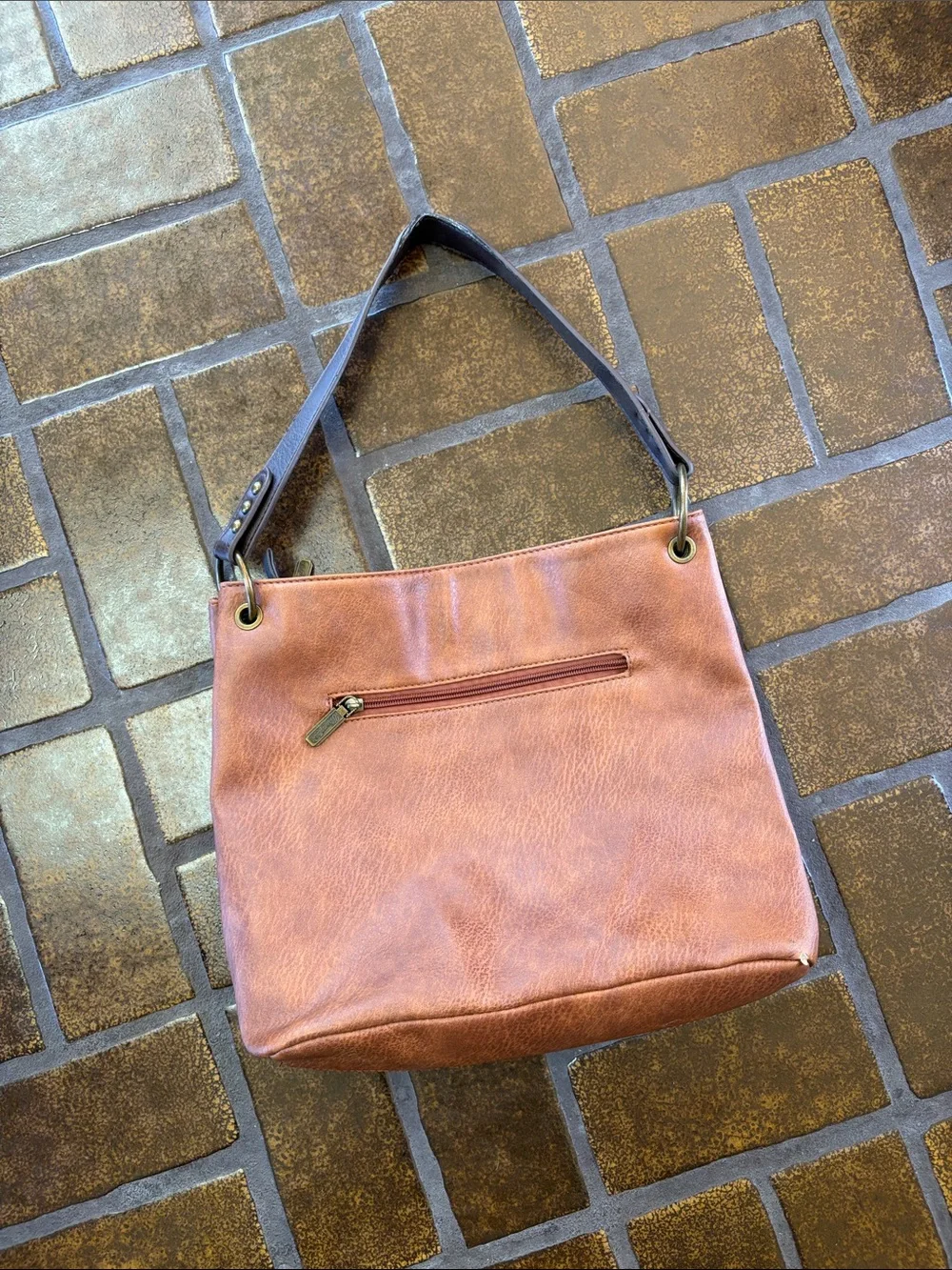 Wrangler Montana West Brown Two-Tone Vegan Leather Hobo Bag